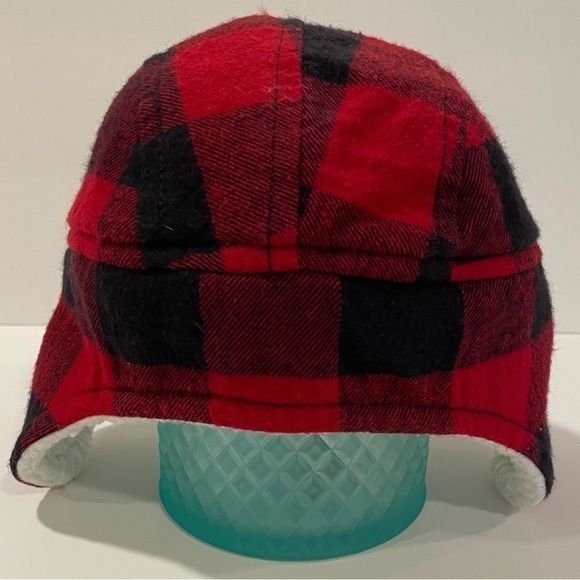 𝅺Tucker + Tate Trapper Hat Baby Toddler Boy Girl Buffalo Plaid Sherpa Lined EUC - Picture 4 of 7